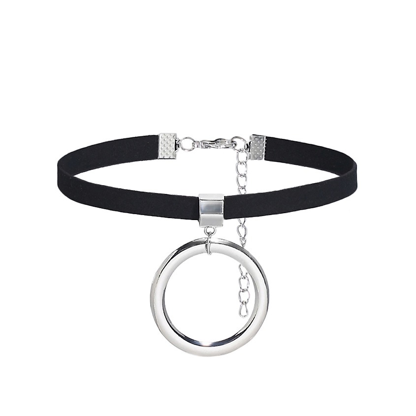Изображение товара NOTHING BUT LOVE Дерзкий чокер "Монреаль с подвеской Кольцо", Черный