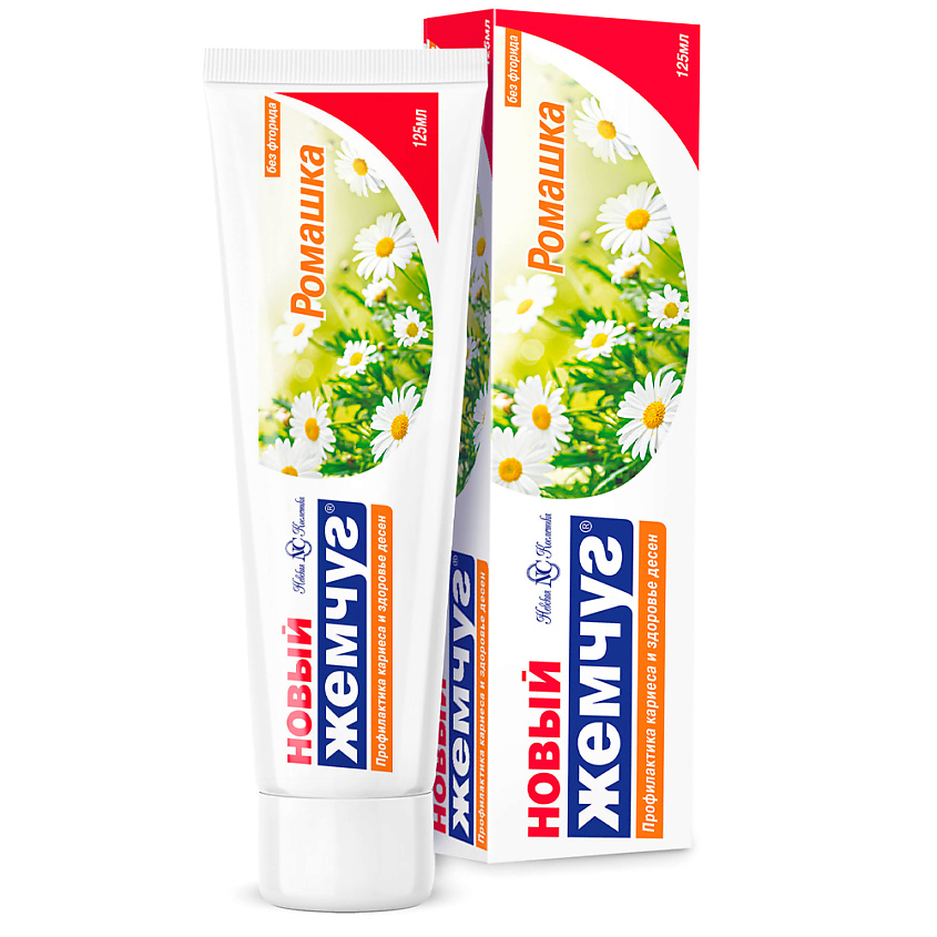Изображение товара НОВЫЙ ЖЕМЧУГ Зубная паста Ромашка, 125 мл