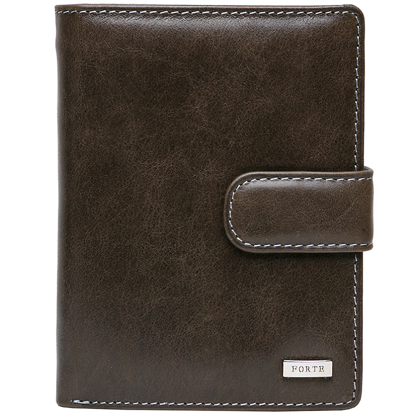 Изображение товара FORTE Портмоне из натуральной кожи с эффектом старения Серый