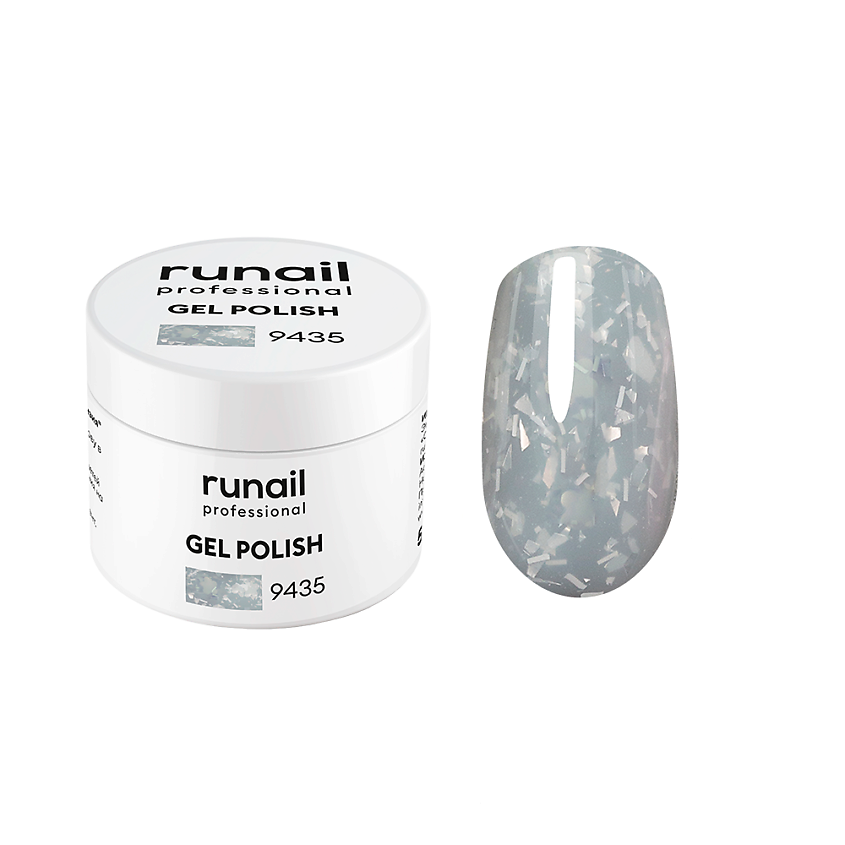 Изображение товара RUNAIL PROFESSIONAL Гель-лак с фольгой и фигурными пайетками ГОРТЕНЗИЯ, 9435 Изображение товара RUNAIL PROFESSIONAL Гель-лак с фольгой и фигурными пайетками ГОРТЕНЗИЯ, 9435