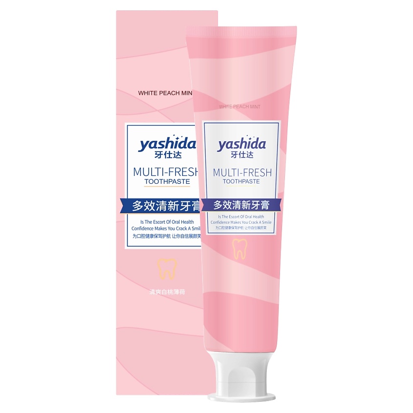 Изображение товара YASHIDA Зубная паста мультиэффектная с белым персиком и мятой 100 гр