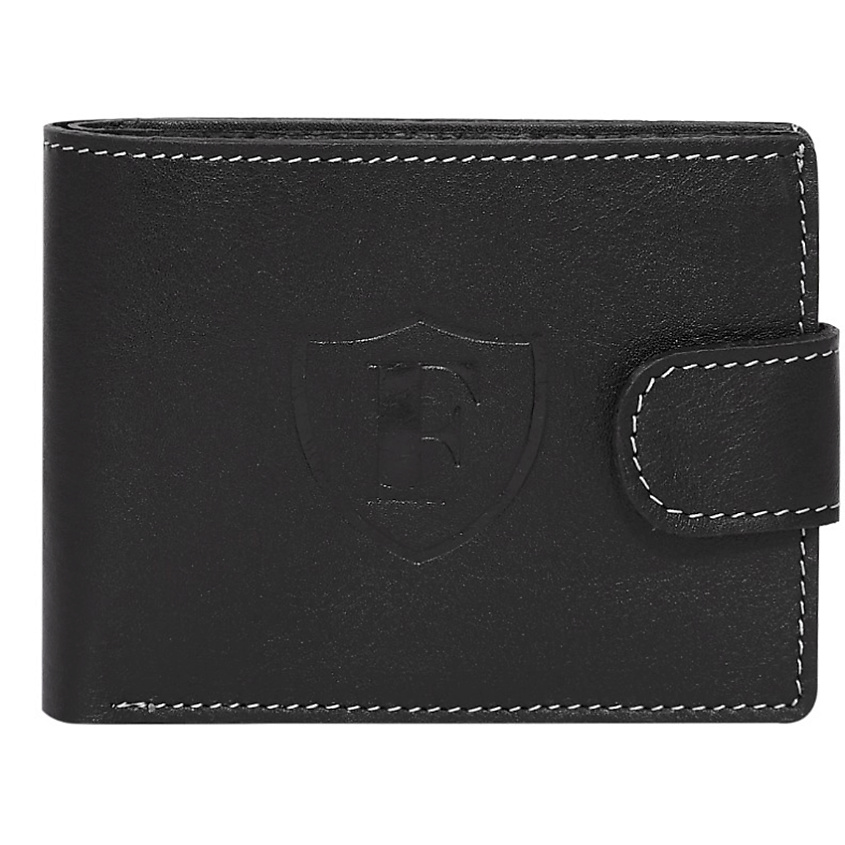 Изображение товара Мужское портмоне из натуральной кожи Forte черное с отделениями для карт и купюр