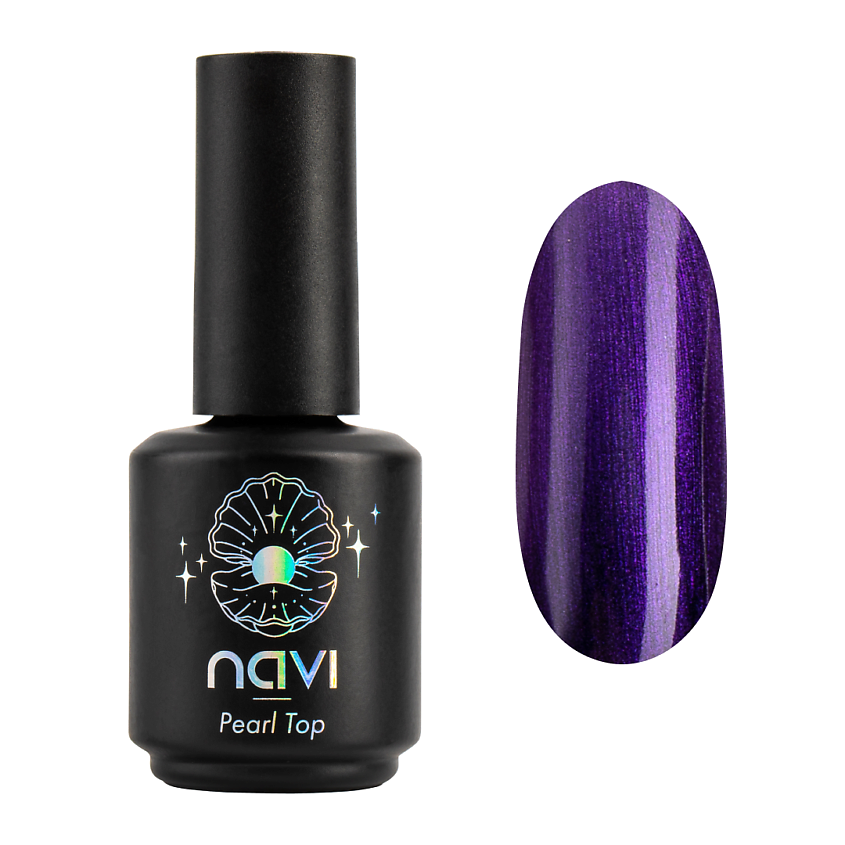 Изображение товара NAVI Топ для ногтей с эффектом жемчужной втирки Pearl top, 1 шт. фиолетовый