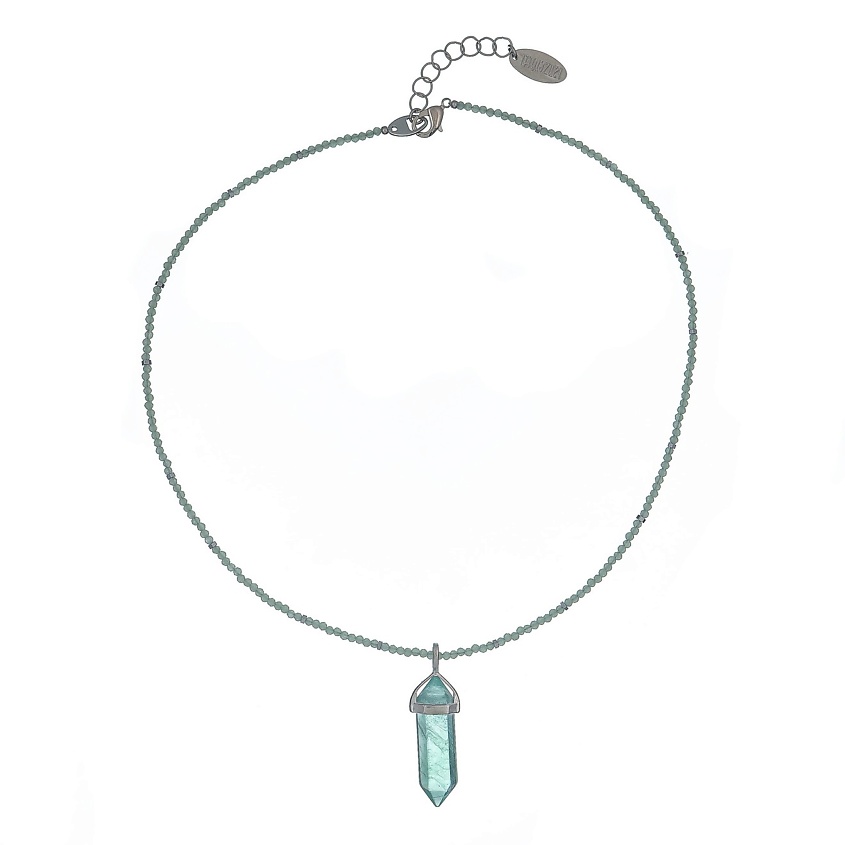Изображение товара Колье Lanzerotti Ispirazione с флюоритом кварцом и гематитом зеленое