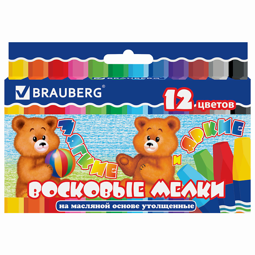 Изображение товара BRAUBERG Восковые мелки, Комбинированный