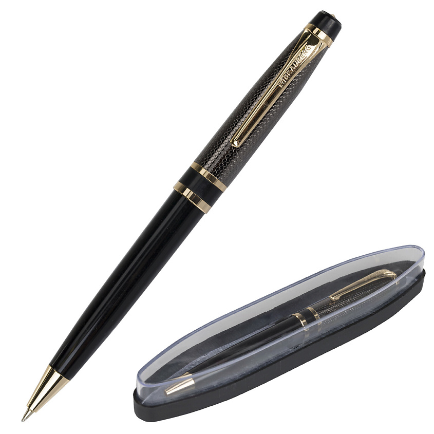 Изображение товара Ручка шариковая BRAUBERG Sonata черный металл с золотыми деталями подарок Изображение товара Ручка шариковая BRAUBERG Sonata черный металл с золотыми деталями подарок