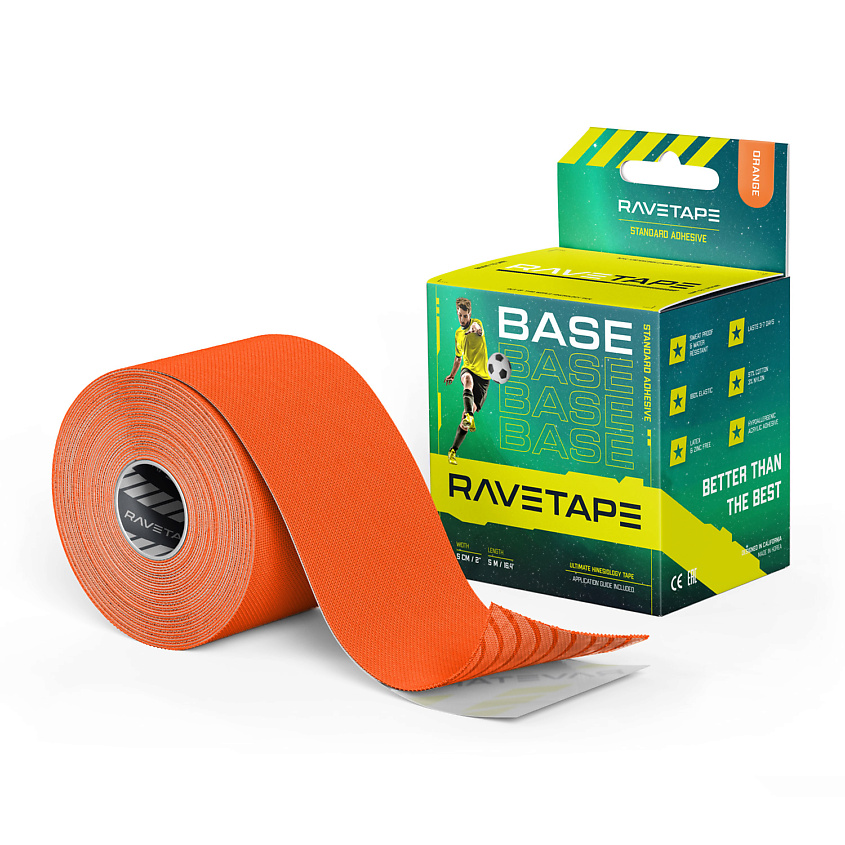Изображение товара RAVE TAPE Кинезиотейп BASE 5×5, Оранжевый