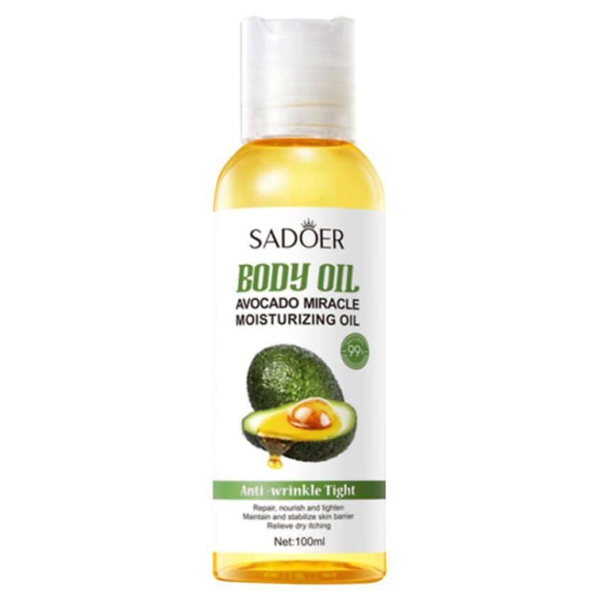 Изображение товара SADOER Масло для тела увлажняющее и выравнивающее тон кожи авокадо, 100 мл