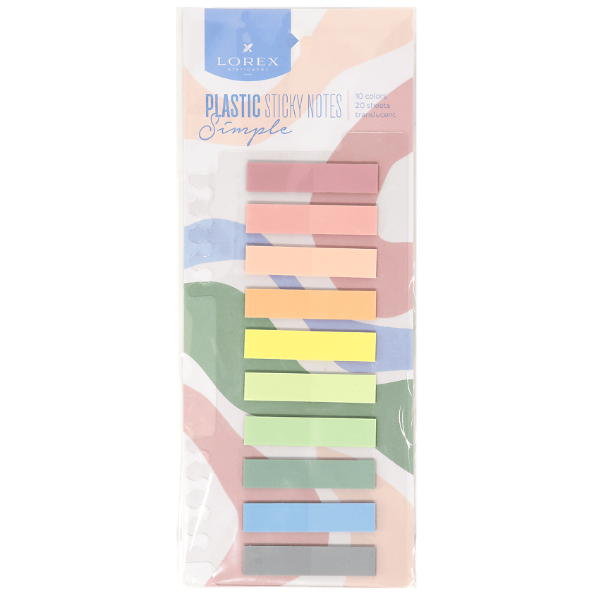 Изображение товара LOREX Закладки клейкие пастельные, 45х10 мм 20 шт