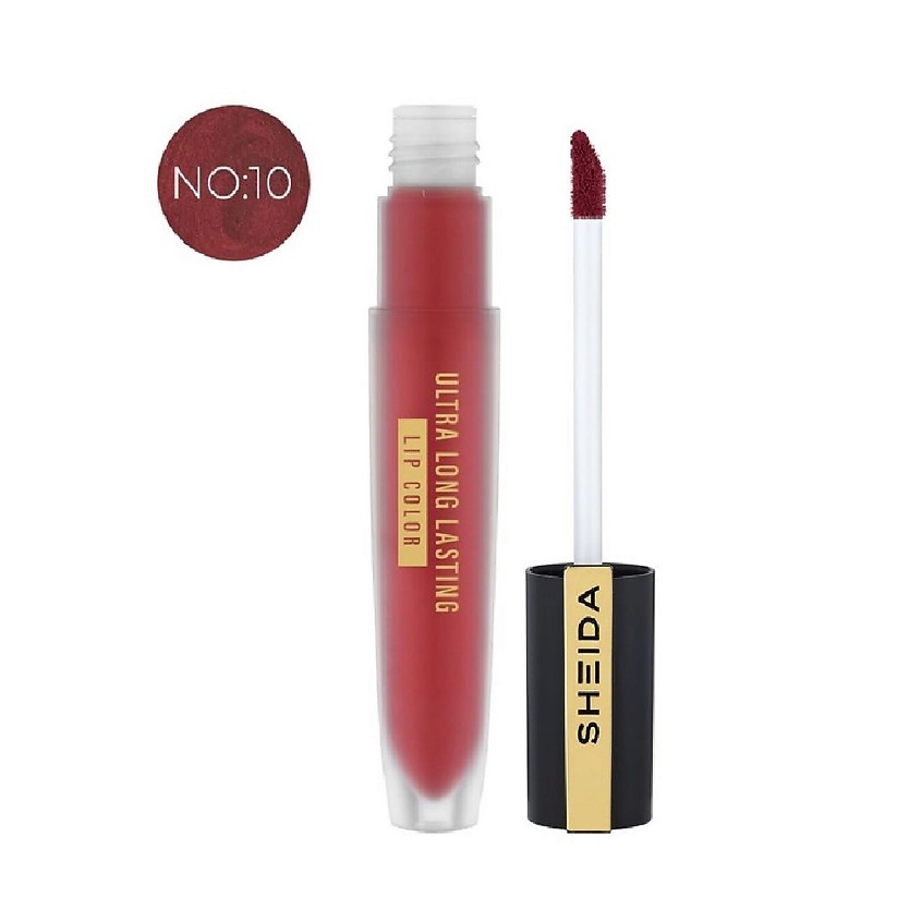Изображение товара SHEIDA Водостойкая жидкая помада для губ красно-коричневый оттенок