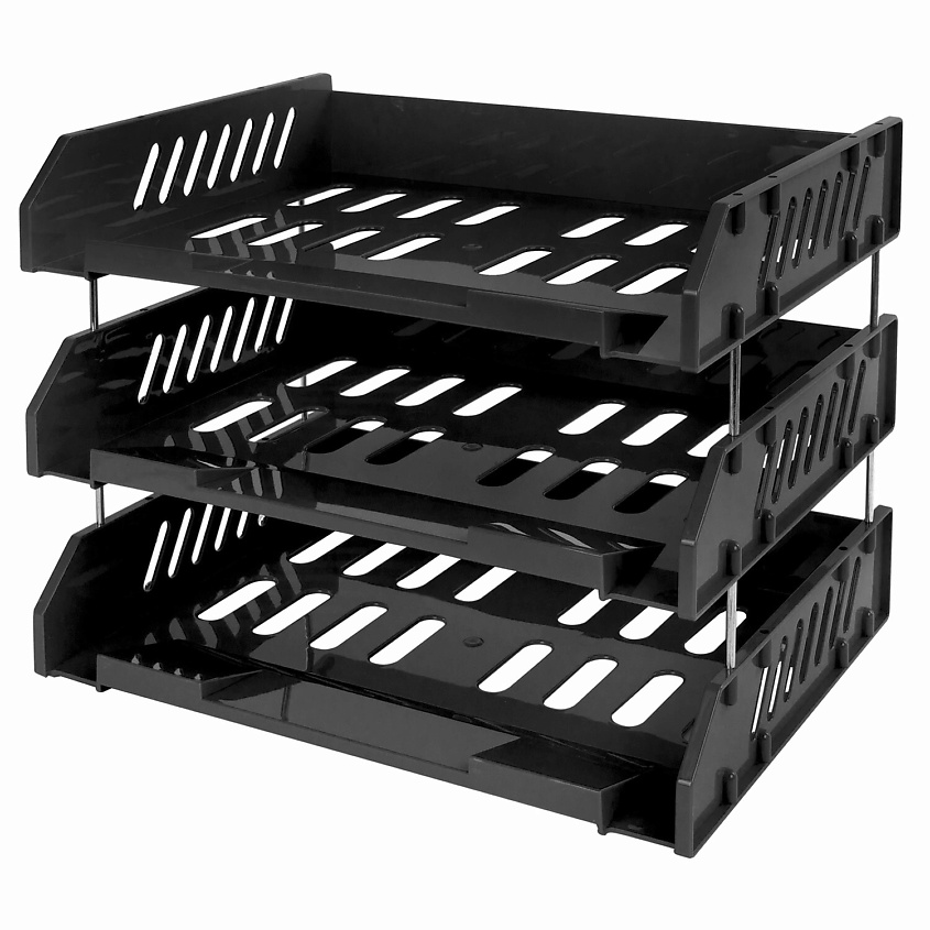 Изображение товара BRAUBERG Лотки горизонтальные для бумаг FILE, Черный