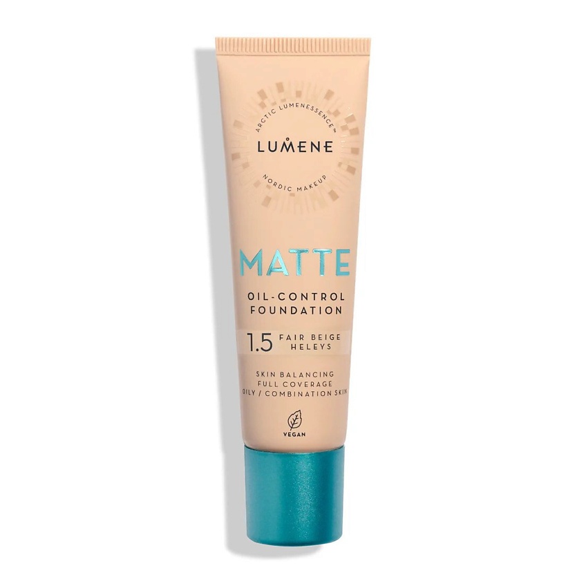 Изображение товара LUMENE Матирующий тональный крем Matte Oil-Control Foundation SPF20, Оттенок: 1.5 Fair
