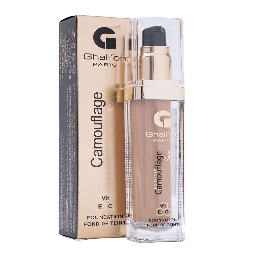 Изображение товара Ghalior CAMOUFLAGE N 514 Beige Miel - тональная основа с натуральным составом 27 мл