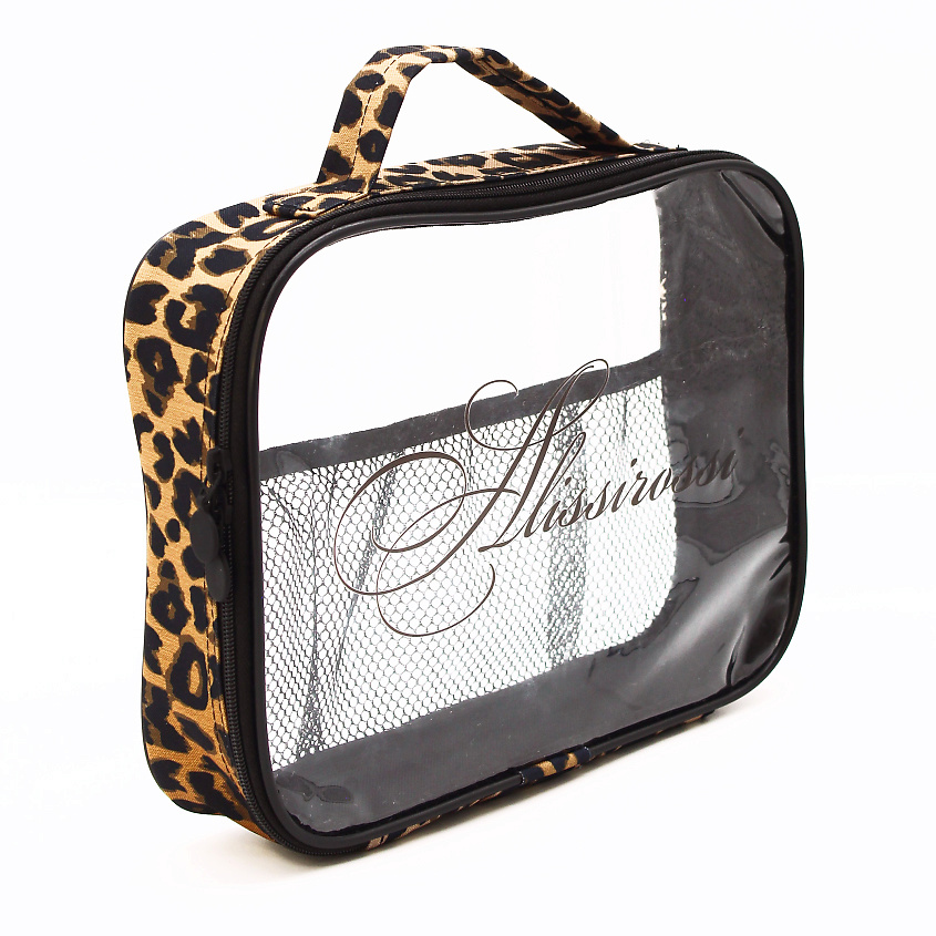 Изображение товара Большая прозрачная косметичка ALISSIROSSI из пленки ПВХ с ручкой для путешествий и дома