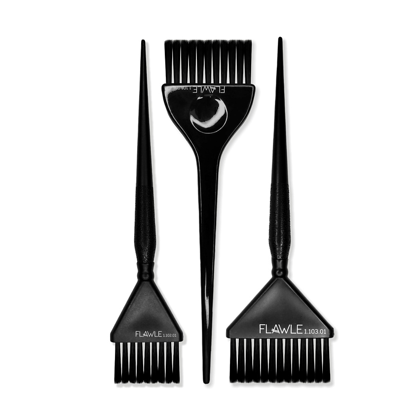 Изображение товара FLAWLE Набор кистей парикмахерских для окрашивания волос, Черный