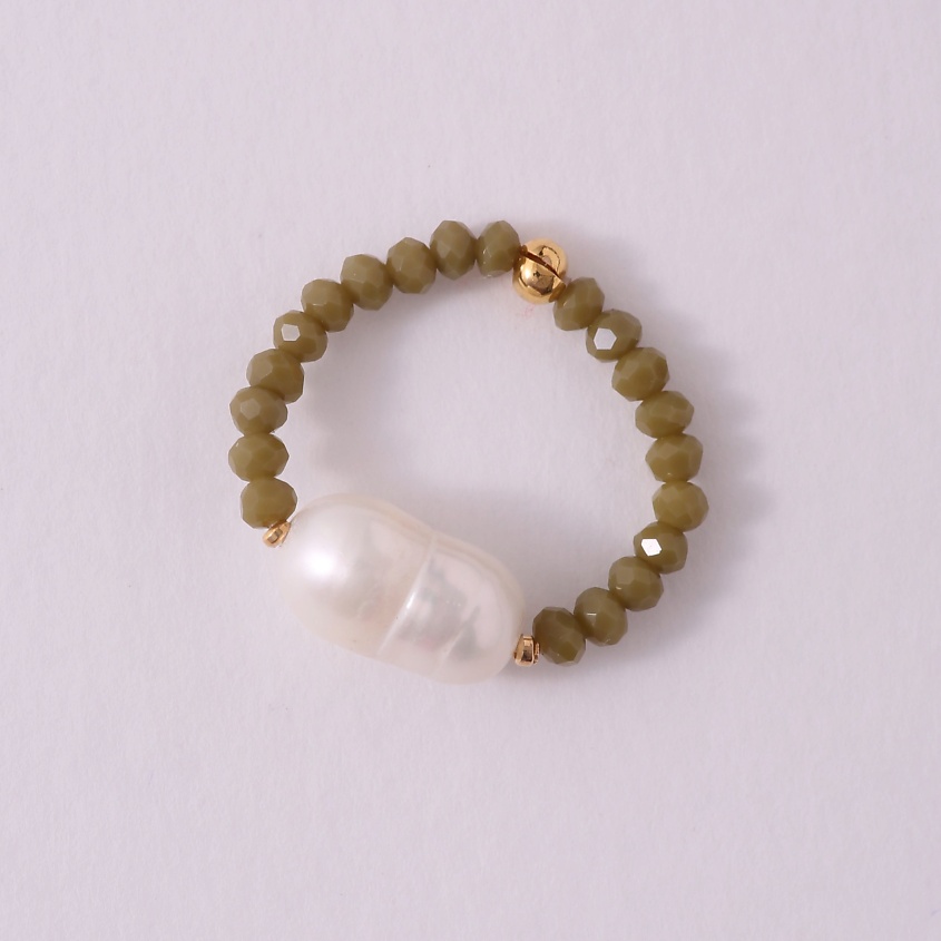 Изображение товара VELTOM Кольцо с жемчужиной, цвет: Зеленый