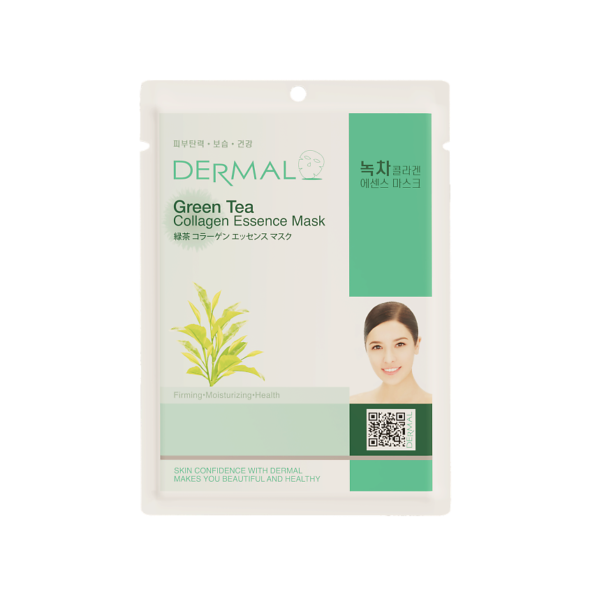 Изображение товара DERMAL Тканевая маска с зеленым чаем и коллагеном, 23 г