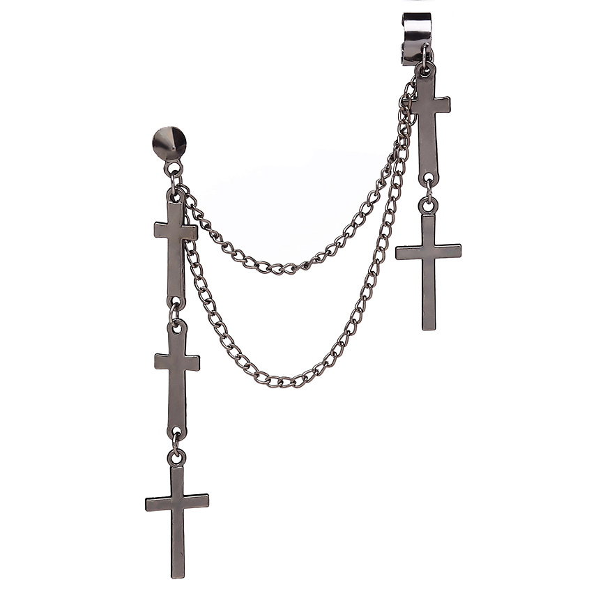 Изображение товара NOTHING BUT LOVE Серьга Кафф "Кресты", Серый