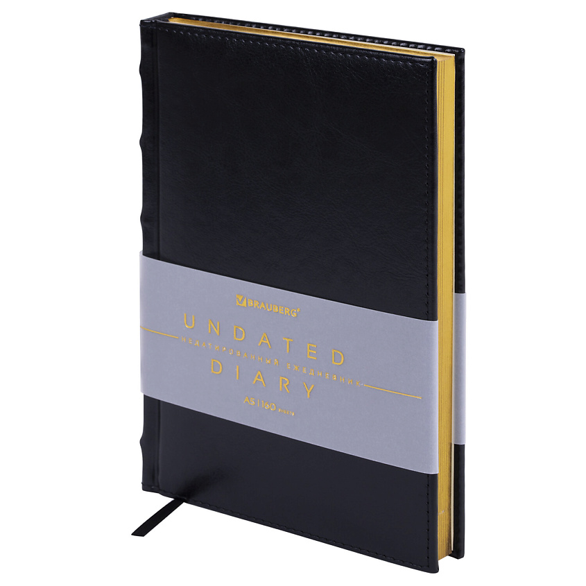 Изображение товара BRAUBERG Ежедневник недатированный А5 FLAME, Черный