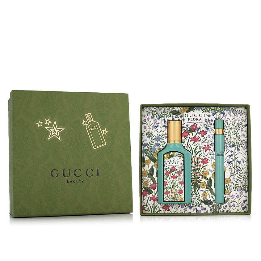 Изображение товара GUCCI Набор Flora Gorgeous Jasmine: Парфюмерная вода + Парфюмерная вода в дорожном формате, 50 мл + 10 мл