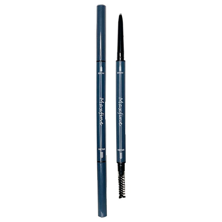 Изображение товара MAXFINE Карандаш для бровей с щеточкой, серый - удобный и стойкий