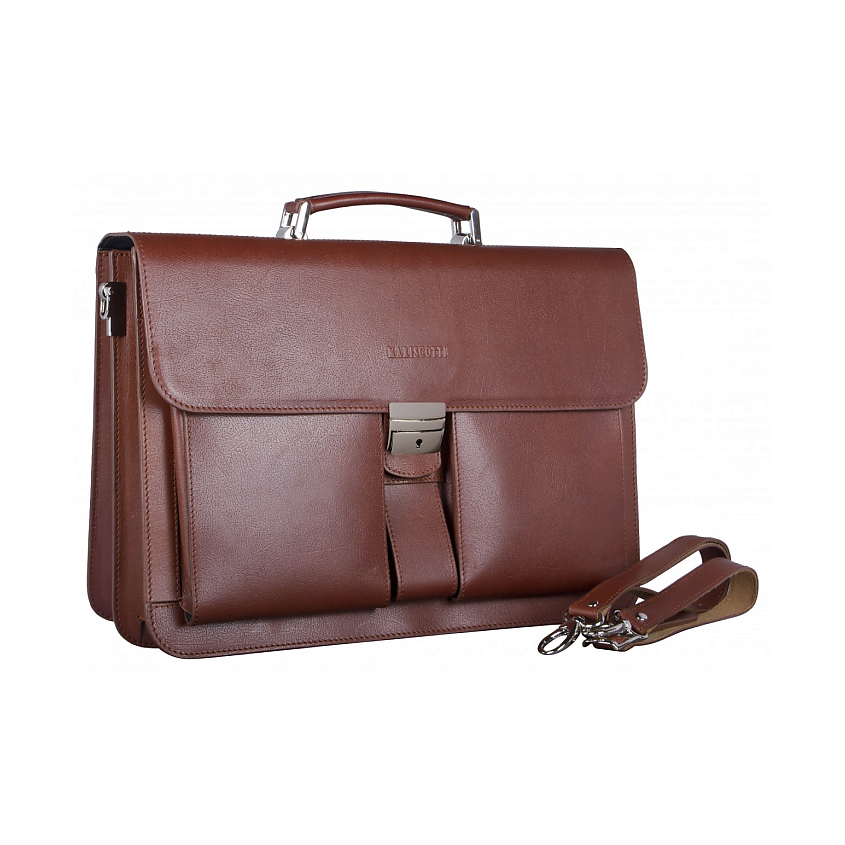 Изображение товара Мужской кожаный портфель FRANCHESCO MARISCOTTI с регулируемым ремнем