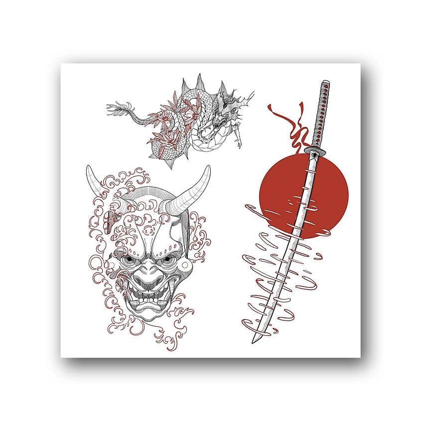 Изображение товара Временные переводные тату TATTS 10х15 см для взрослых и детей