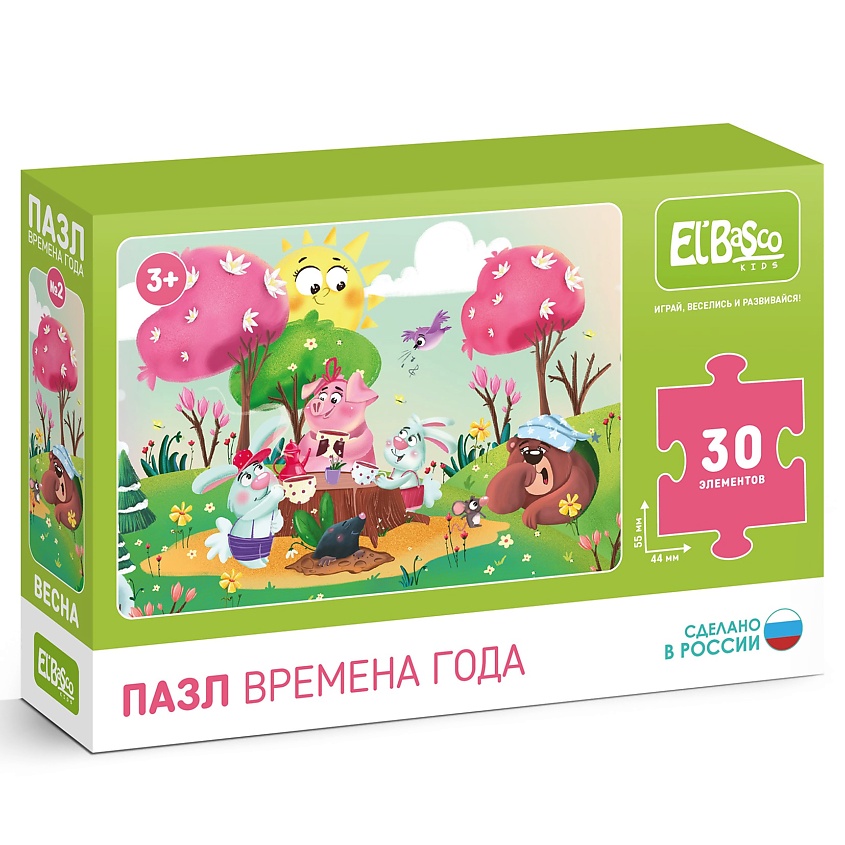Изображение товара EL'BASCO Пазл детский 27х20 см Времена года Весна, 1 шт