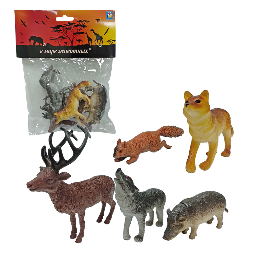 Изображение товара 1TOY Игровой набор В мире Животных Дикие животные России, 1 шт