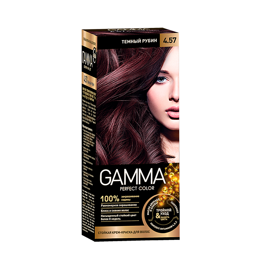 Изображение товара Стойкая крем-краска GAMMA Perfect Color Темный рубин для окрашивания волос