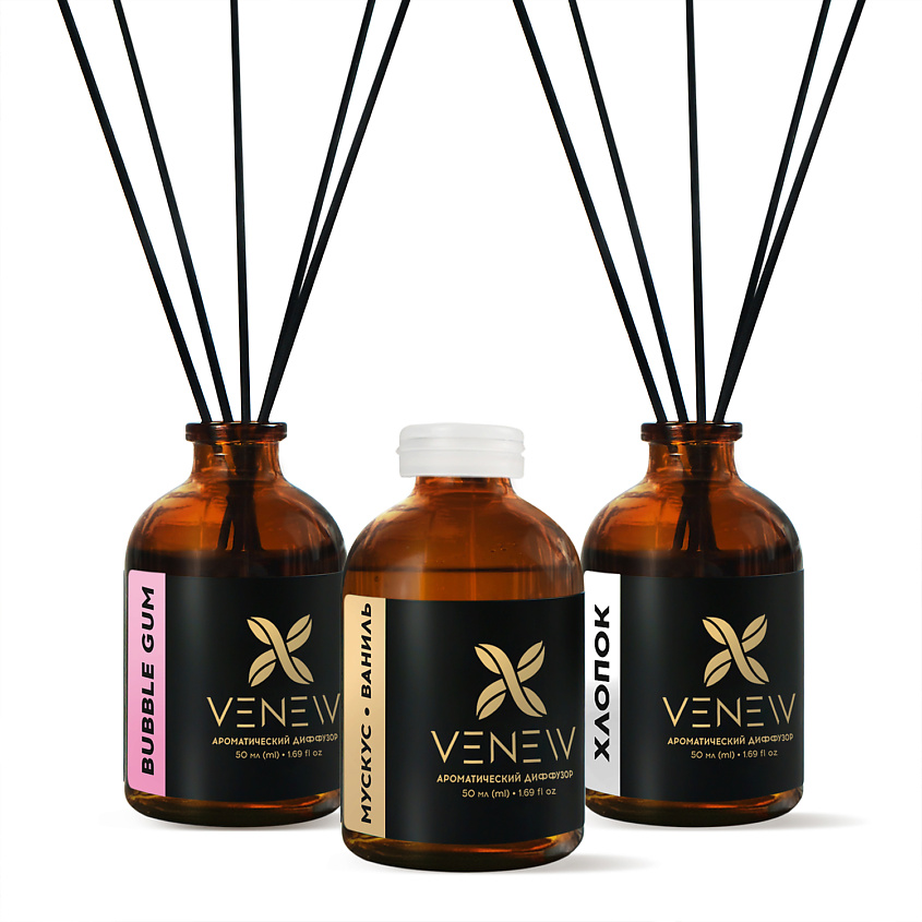 Изображение товара Набор диффузоров для дома 3 шт по 50 мл VENEW натуральные ароматы