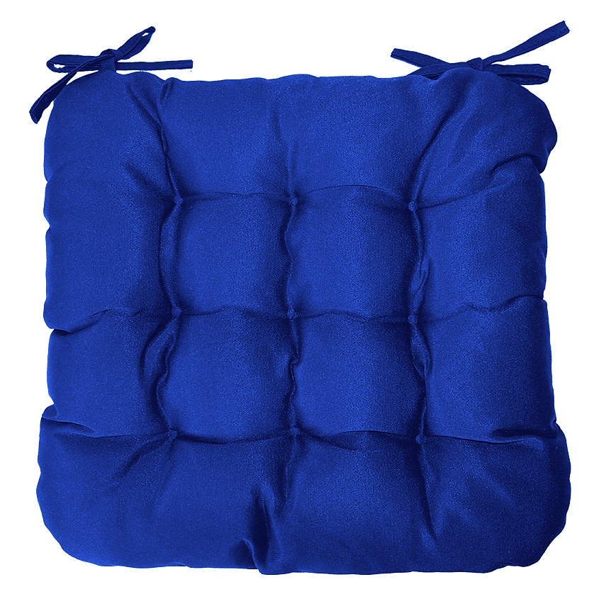 Изображение товара Мягкая синяя подушка на стул Феникс 40 х 40 см с завязками