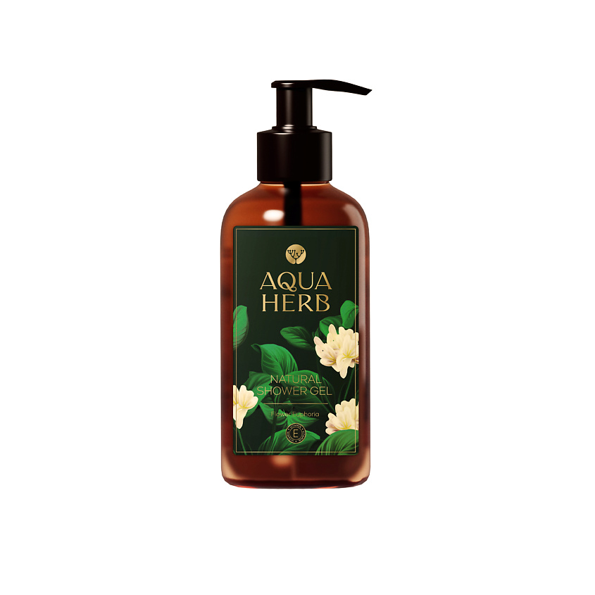 Изображение товара AQUAHERB Натуральный увлажняющий гель для душа Цветочная эйфория с витамином Е, 300 мл