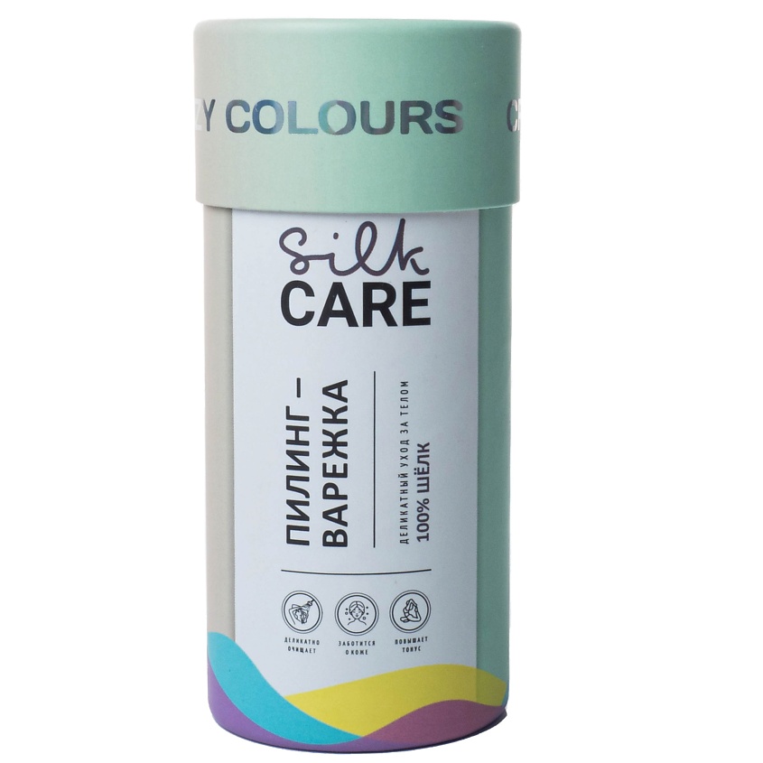 Изображение товара Шелковая варежка для пилинга тела и лица SILK CARE Crazy Colours гипоаллергенная