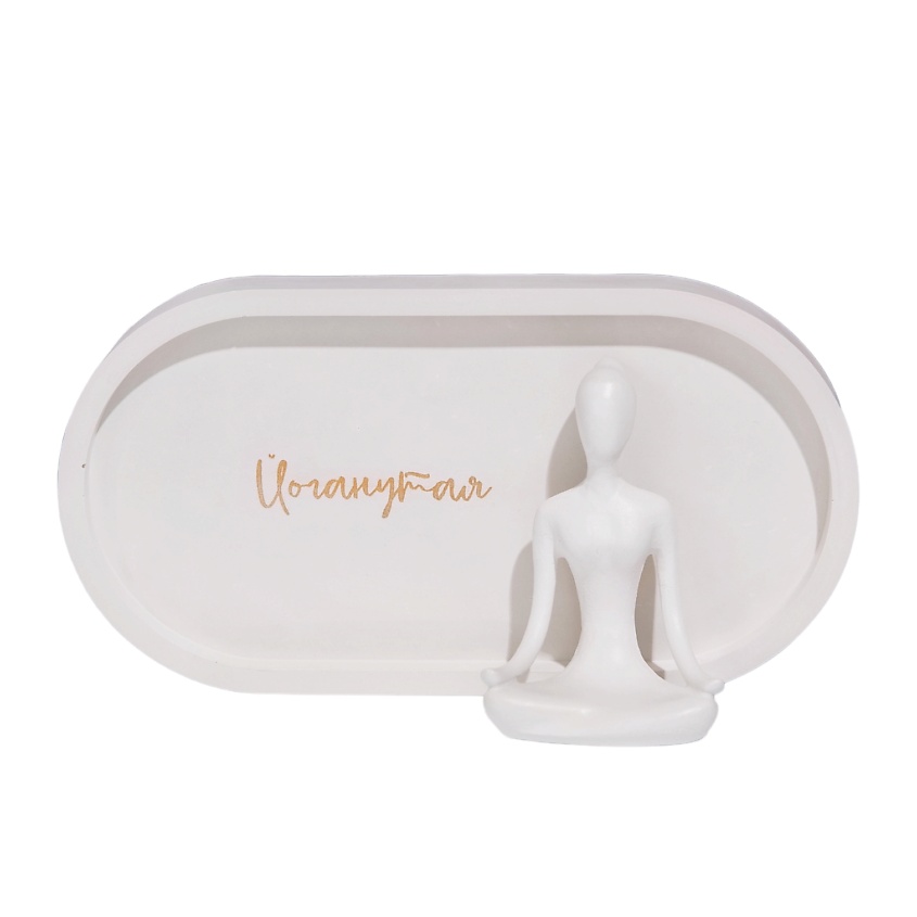 Изображение товара Статуэтка йогини на подносе "Йоганутая" из гипсобетона