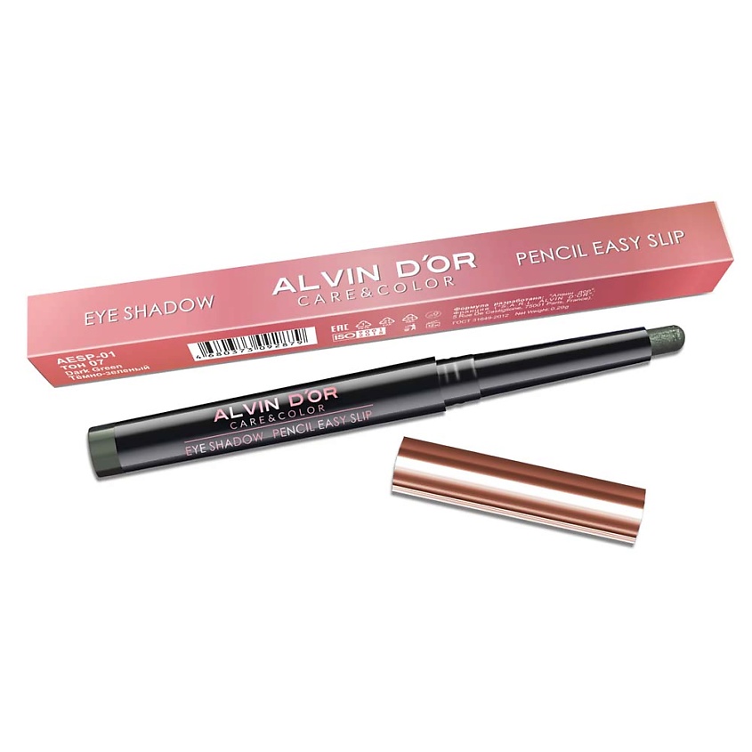 Изображение товара Тени-карандаш ALVIN D'OR Pencil Easy Slip 07 Тёмно-зеленый стойкий макияж глаз