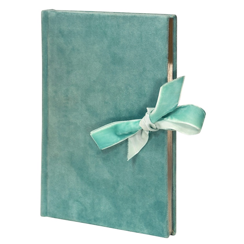 Изображение товара Записная книжка DARLING A5 бирюзовая с бантом и серебряным срезом