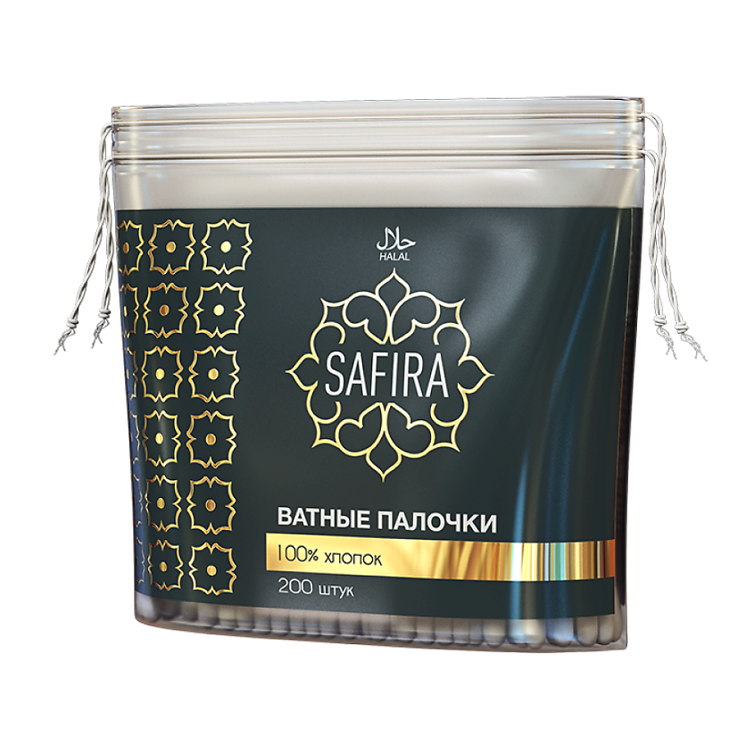 Изображение товара SAFIRA Палочки ватные в пакете, 200 шт.