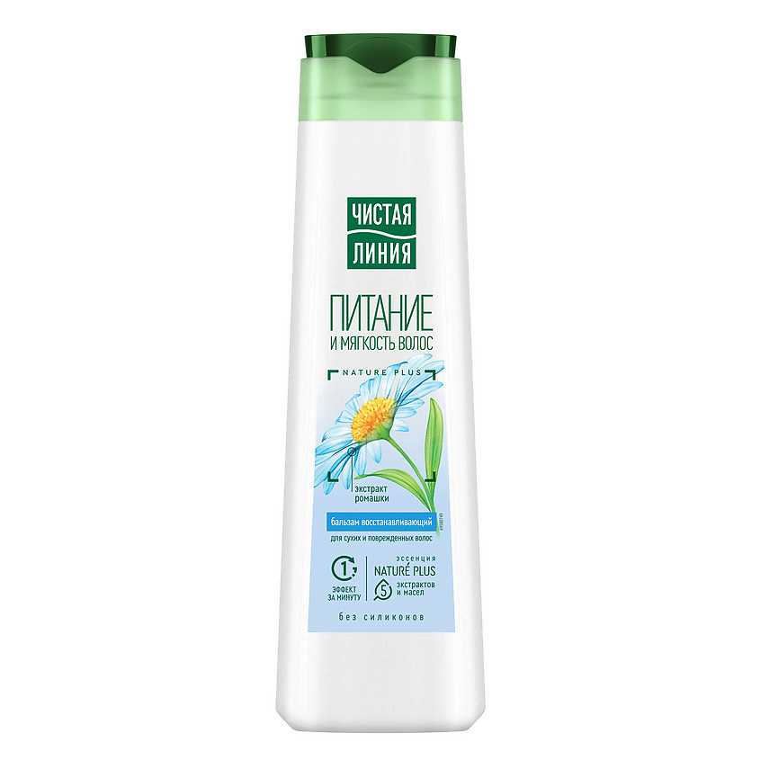 Изображение товара ЧИСТАЯ ЛИНИЯ Бальзам восстанавливающий Питание и мягкость волос Nature Plus, 380 мл