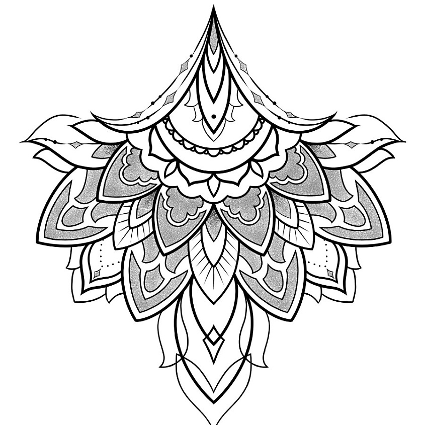 Изображение товара PRINT FACTORY Временная переводная татуировка Лотос - стильный аксессуар