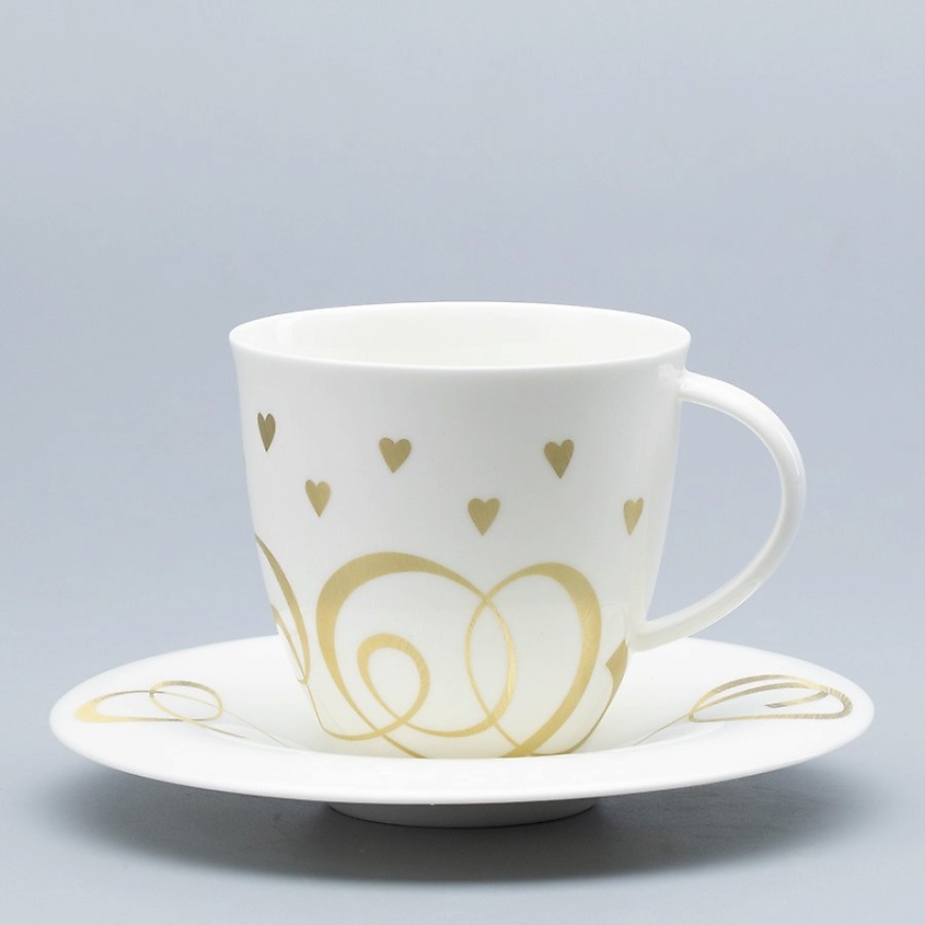 Изображение товара Императорский фарфоровый завод Чашка с блюдцем Сердечки 250 мл