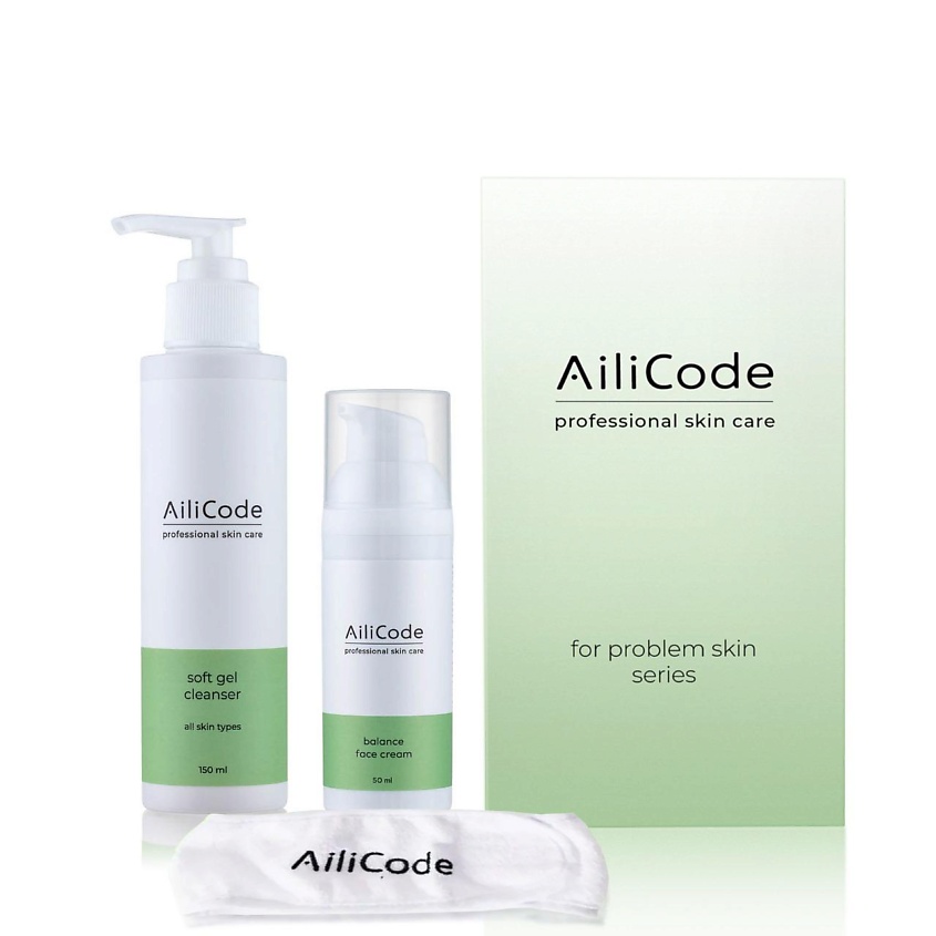 Изображение товара Набор для проблемной и жирной кожи лица AiliCode с гелем и кремом