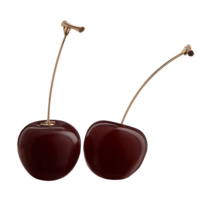 Изображение товара Серьги Вишенка на торте Бордовые гипоаллергенные украшение для женщин