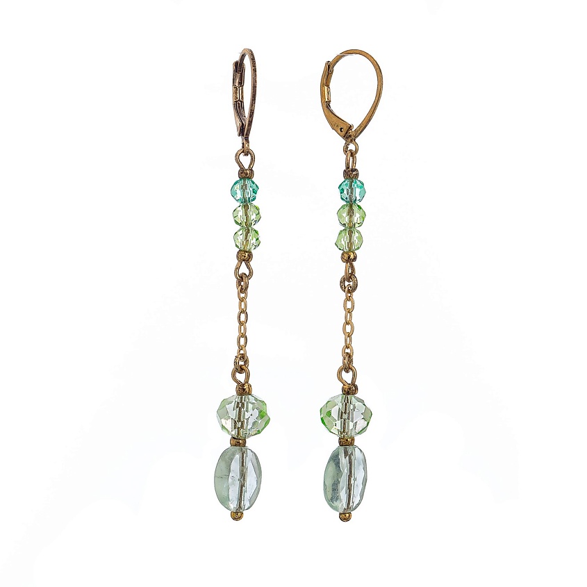 Изображение товара LANZEROTTI Серьги Ispirazione, флюорит, кристаллы, цвет: Зеленый, размер: 7