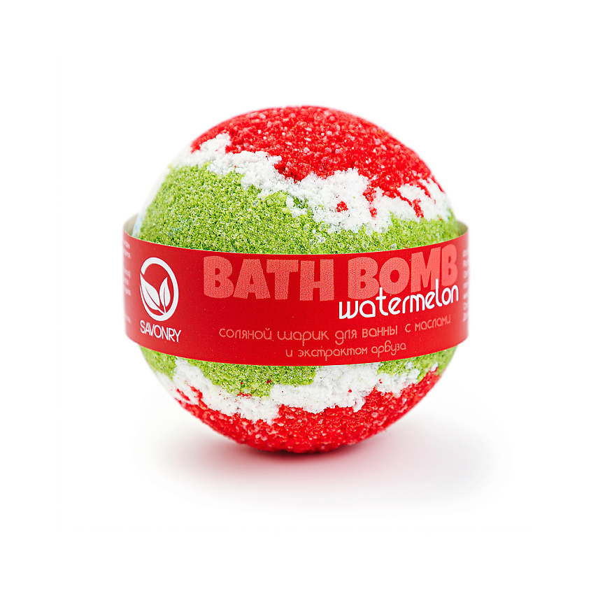 Изображение товара SAVONRY Шарик для ванны с маслами "Арбуз", 145 г