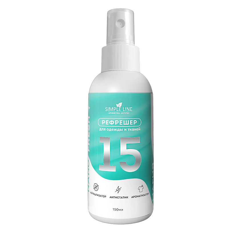Изображение товара Разглаживающий и освежающий спрей рефрешер антистатик SIMPLE LINE 150 мл