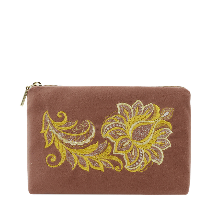 Изображение товара Бархатная косметичка ТОРЖОКСКИЕ ЗОЛОТОШВЕИ 425 Рис 1215 розовая