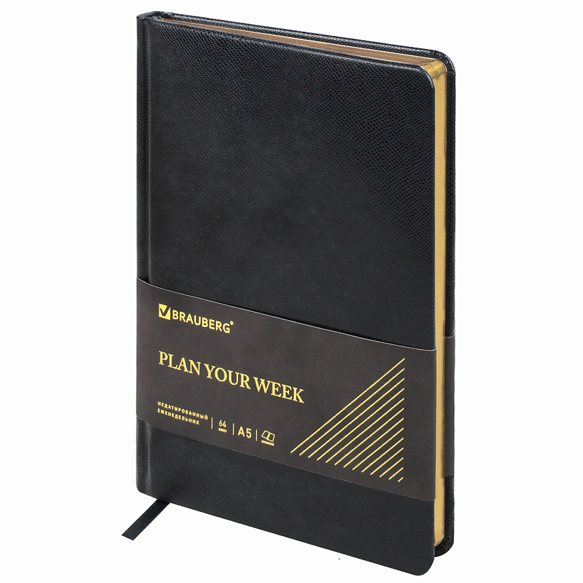 Изображение товара Еженедельник BRAUBERG Iguana А5 Черный - стильная записная книжка головне для деловых людей