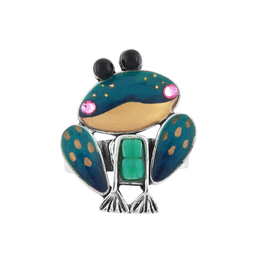 Изображение товара TARATATA Кольцо Rainette, разъемное,смола,стразы,бусина,краска, размер: 18