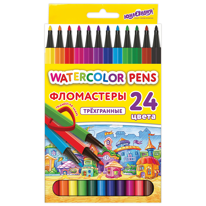 Изображение товара ЮНЛАНДИЯ Фломастеры Домики, 24 цвета